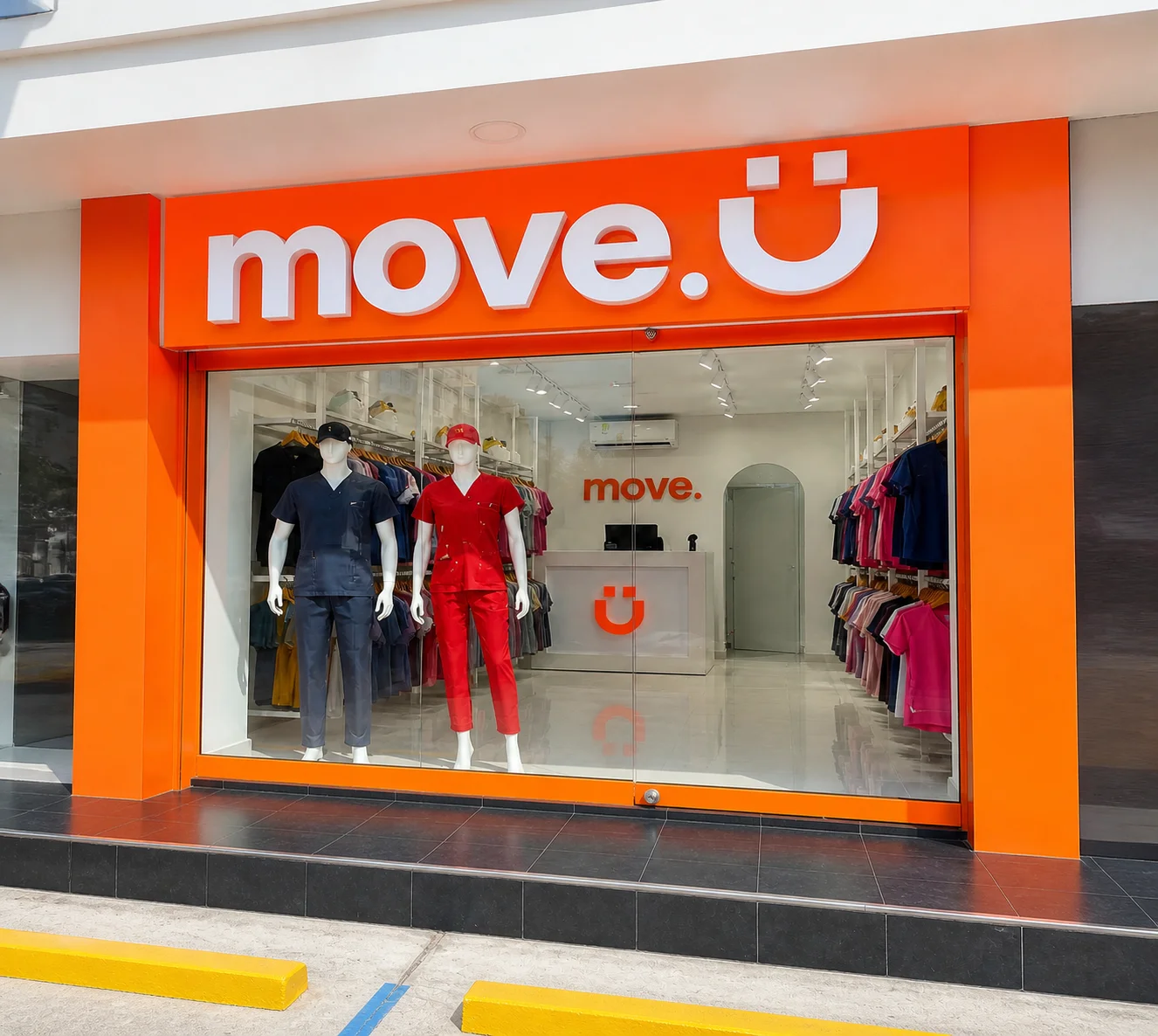 Fachada de la tienda física MOVE Ü en Barranquilla